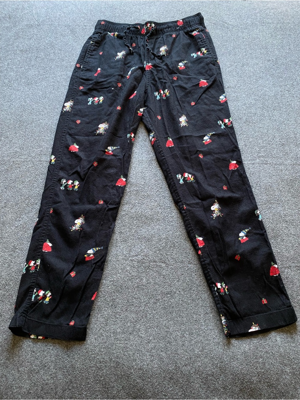 Peanuts Hollister Sleep Black Pajama Pants M Snoopy Charlie Brown Retro Holliday